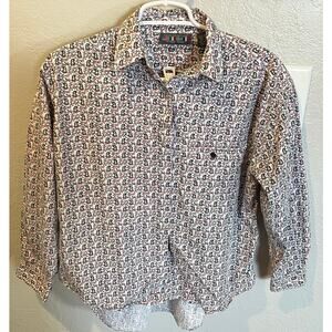 Paris Sport Club, Women’s Small, button-up long sleeve, paisley print